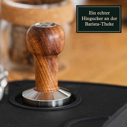 Tamper 51 mm von Vienesso Espresso Tamper mit Holzgriff und Tamping-Matte