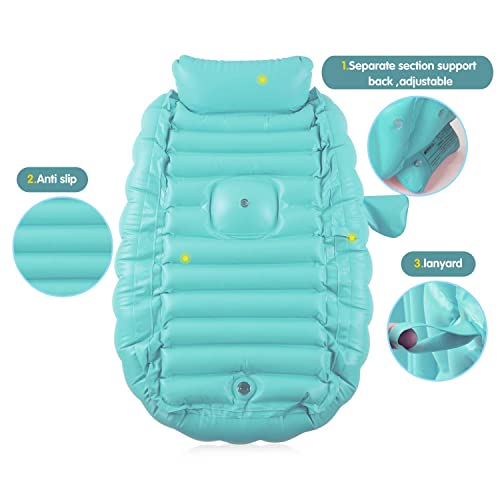 Image of Baby Inflatable Bathtub, Portable Infant Toddler Bathing Tub Non Slip Travel Bathtub Mini Air Swimming Pool Kids Thick Foldable Shower Basin with Air Pump, for Baby Kids 0 to 3 Years