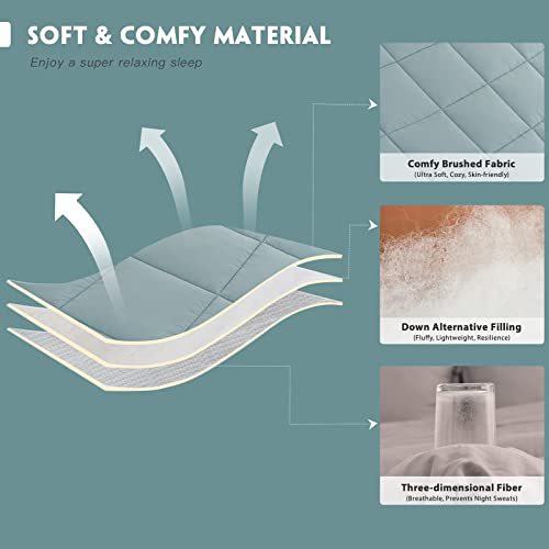 Recyco Twin/Twin Xl Comforter Set For College Girls Boys, Duvet Insert Bed Comforters & Sets With Pillow Sham, Lightweight Ultra Soft Quilted Down Alternative Comforter, Sage Green #TOP5