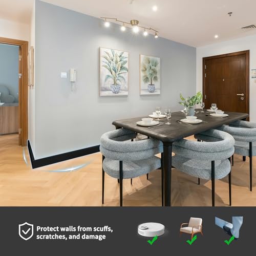 Image of Art3d High Impact Baseboard Wall Molding Trims, Skirting Board, Black