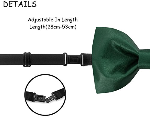 Image of GUUNIEE Men's Satin Silk Racehorse Bow Ties Pre-tied Solid Horse Racing Bowtie