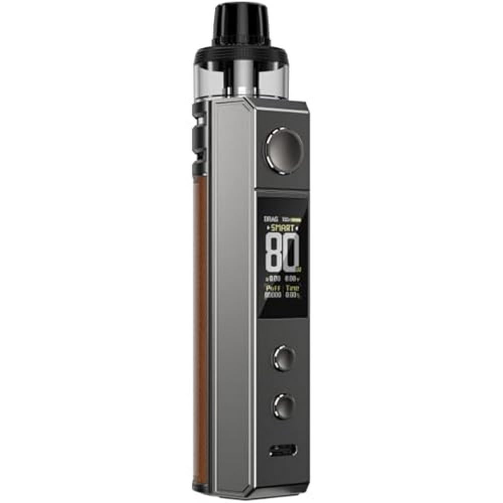 VooPoo Drag H80S Kit, 80W, DTL Vape Kit **18650mAh Battery Sold Separately** - Vape Kit, Vaping, Ecigarette, Ecig - No Nicotine, 2ml TPD Version. (Brown)