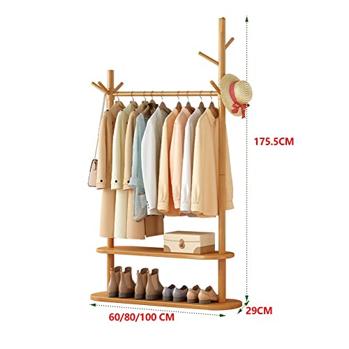 Portant à vêtements avec double étagère de rangement basse pour dressing - 6