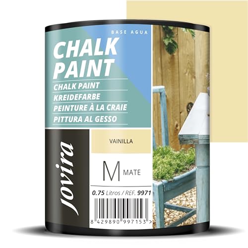 JOVIRA PINTURAS Tiza Chalk Paint al Agua Mate. Renueva tus muebles con creatividad. 750 Mililitros
