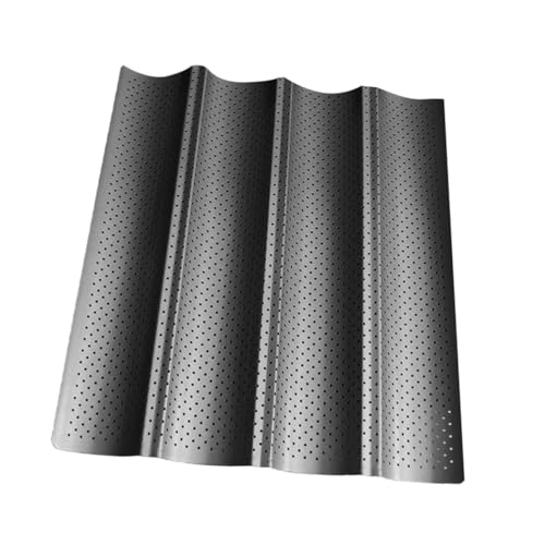 ZUNOXAZ Teglia Da Forno Antiaderente Con Fori Per Pane Francese e Baguette, Resistente Al Calore, Vassoio Per Pane in Acciaio Resistente Alla Corrosione