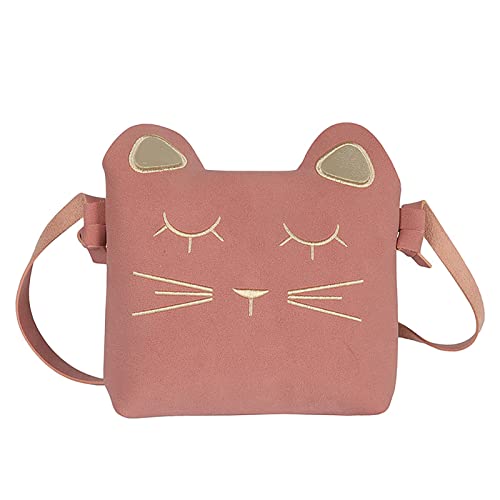 Bolsa de mensajero Y3 con diseño de gato bordado de tamaño pequeño, diseño de personalidad divertida (rosa, talla única)