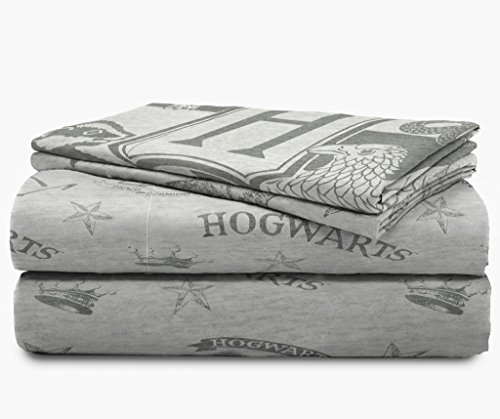 Image of Jay Franco Kids Sheet Set with Fitted, Flat Sheets & Pillow Cover - Ultra-Soft Bedding with Pillowcase for Room Decor, Gray - Harry Potter, 4 Piece Full