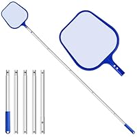 Pool Kescher 204cm CNMTCCO Extra Lang - Stabil Teleskopstange & Feinmaschiges Netz für Teich & Pool - Entfernt Laub & Algen Mühelos - Robustes Aluminium Alloy Pole (Nylon-Netz)