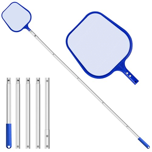CNMTCCO Pool Kescher, 204 cm Long Pond Net with Telescopic Pole, Thickened Aluminium Alloy Pole, Fine Mesh- for Pond, Algae & Bestway Pool, Spa, Ponds, Hot Tubs