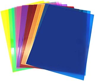 D-Orange 14 Pieces Gel Light Filter, Square Transparent Color Film Plastic Sheets Overlays Transparency Color Film for Photo Studio Strobe Flash LED Video Light DJ Light, 7 Colors, 29.7x21cm