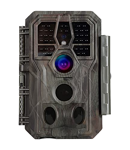 BLAZEVIDEO Trail Game Camera 32MP 1296P H.264 MP4/MOV Video 100ft Night Vision 0.1S Trigger Motion Activated Easy Operate Waterproof Wildlife Hunting Deer Cam Password Protected (Black-red)