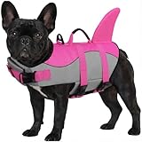 ASENKU Dog Life Jacket - Pet Safety Vest for Swimming & Boating, Shark Life Jacket with Floatation, Dog Lifesavers Swimsuits for Small Medium Large Dogs (Pink, XS)