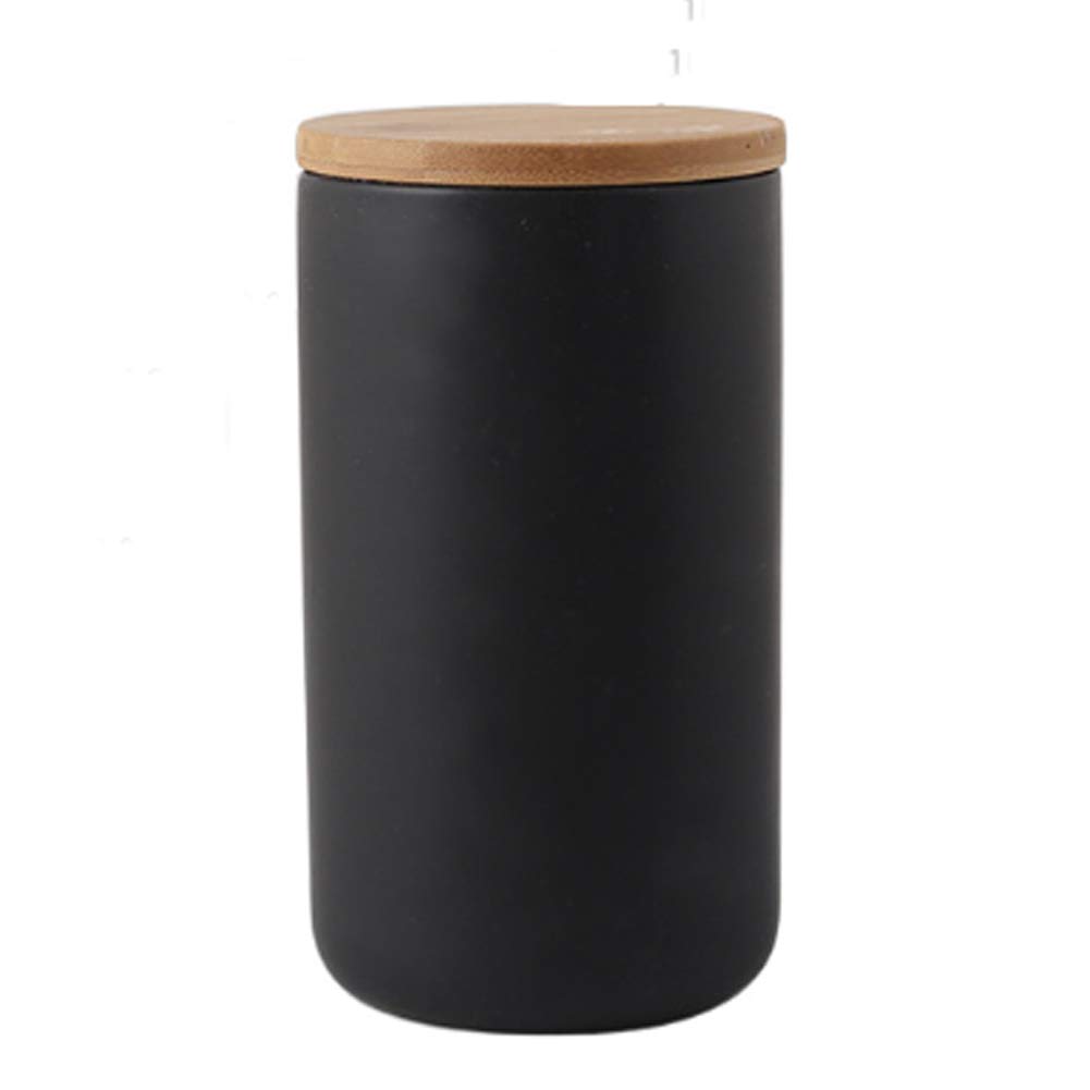 Food Storage Jar, 33.8 FL OZ (1000 ML), [Thickened Version] Ceramic Food Storage Jar with Airtight Seal Bamboo Lid for Serving Coffee, Spice,Cookie,Tea,Candy (black, 1000ML)