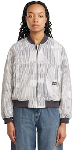 G-STAR Damen Summer Bomber, Mehrfarben (petrol raw lines D26004-D386-H066), XS