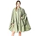 ANYOO Léger Imperméable Respirant Ripstop Poncho avec Capuchon pour Les activités de Plein air, Tea Green, L