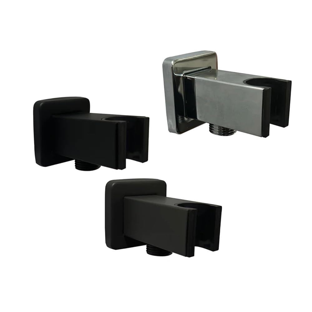 Paquete de 3 conectores de manguera de ducha de pared de 1,27 cm, adaptador de manguera de agua flexible con soporte de codo, fácil instalación, salida de agua de goteo gris