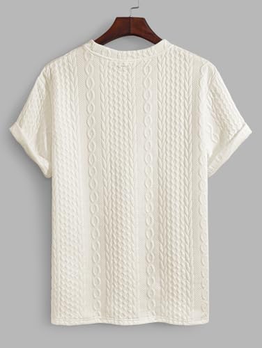 Image of Men's Casual Textured Letter Patch Design Short Sleeves T-shirt Or Drawstring Shorts -Co-ord Available(T-Shirt Light Yellow /S)