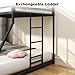 Zevemomo Twin Over Full Bunk Bed, Metal Low Profile Bunkbeds with Full-Length Guardrail and Ladder, Space Saving, No Boxing Spring Needed, Black