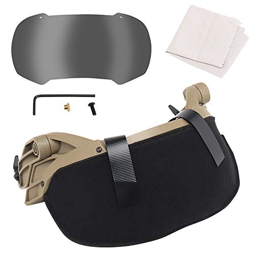 Masque de protection rabattable avec guide de lunettes antichoc pour airsoft - 4