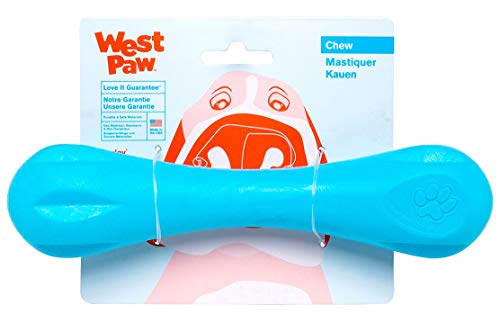 West Paw Zogoflex Tux Treat Dispensing Dog Chew Toy (Large, Tangerine) & Zogoflex Hurley Dog Bone Chew Toy (Large, Aqua) – Floatable Pet Toys For Aggressive Chewers, Catch, Fetch #TOP5