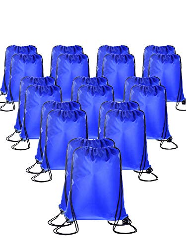 Shappy 20 Pieces Drawstring Bag Backpack Sport Bag Cinch Tote Travel Rucksack for Traveling and Storage (Navy Blue)