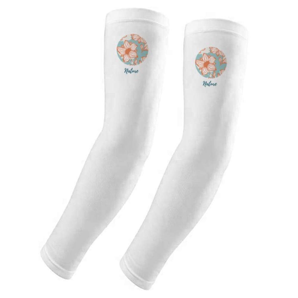 Funda para brazo protección sol manguitos UV flores azul 5
