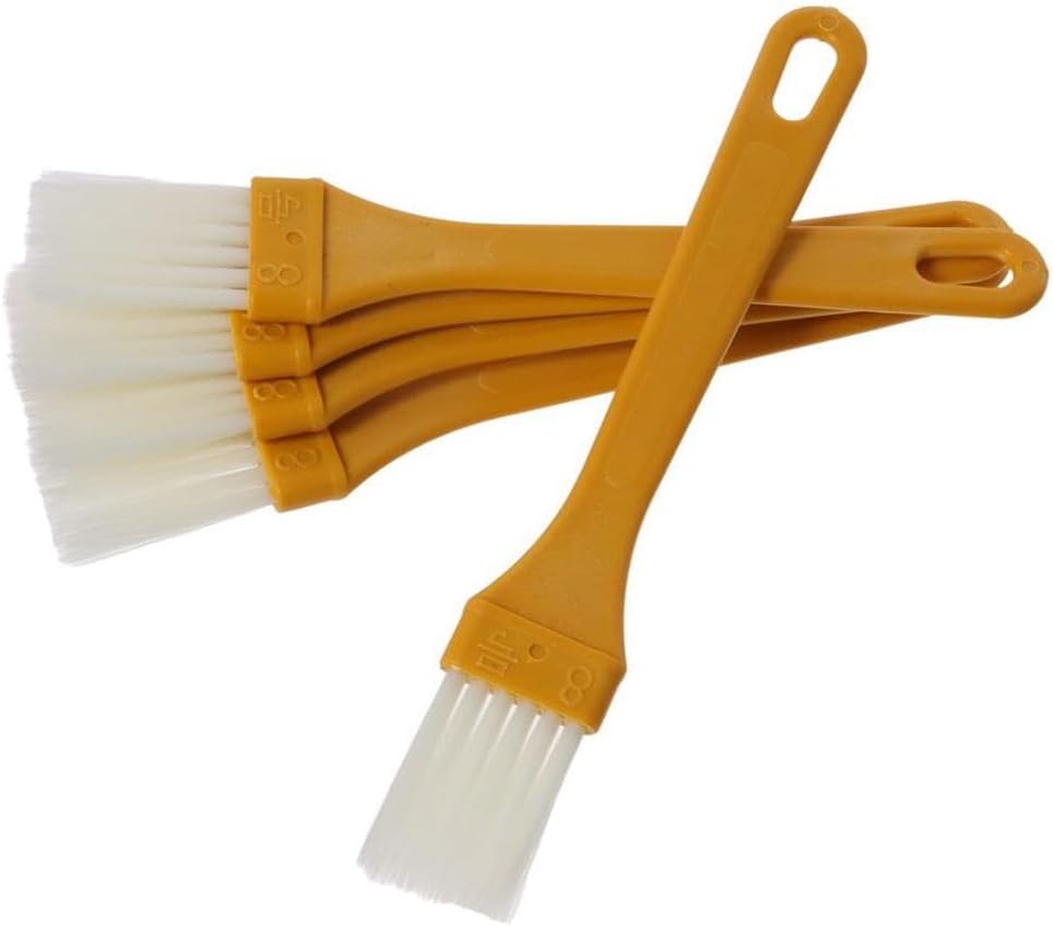 5 Pcs Basting Brush for Cooking Pastry Brush, Multi-purpose PET Silk Plastic Handle Cleaning Brush for Baking Dishwasher Safe Grilling, Hairbrush, Corn, Grilm, Wall(14.8x1.9cm)