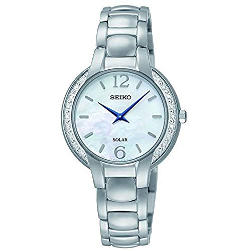 Seiko SUP253 Core Solar Diamond Accent Mother of Pearl Dial Women's Watch