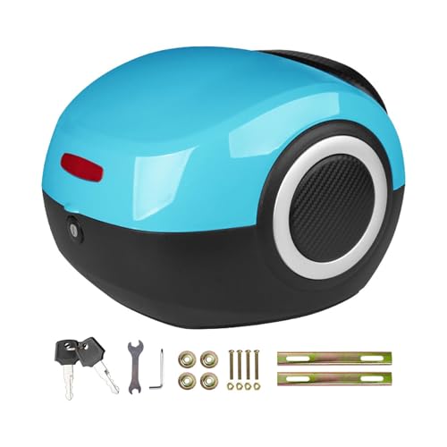 WWERTYY Bauletto Scooter Universale Moto Adventure Bauletto Top Case Posteriore Baule Moto 35L Bagaglio per Moto con Serratura di Sicurezza Valigia Moto con Schienale Sky Blue