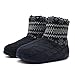 Tejer Lana Hombre Cálido Tirador Interior Botas/Botines De Espuma De Memoria Acogedora Suela De Goma Antideslizante
