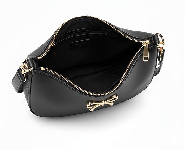 Image of Sky Magic Stylish Bag Women's Hobo Shoulder Bag with Bow Detail, Faux Leather Crossbody Handbag for Women