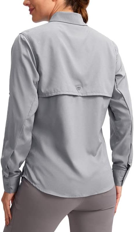 Womens Sun Protection Fishing Shirt with Zipper Pockets Lightweight SPF Long Sleeve Shirts for Hiking Safari - Image 2