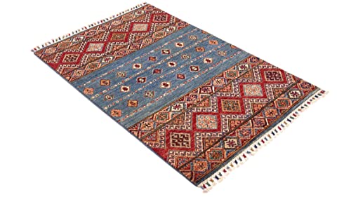 Tapis afghan Ziegler Khorjin d'exception tissé main 90x130