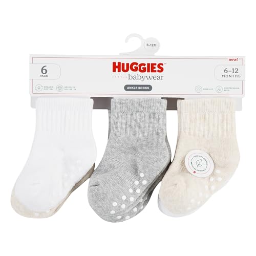 Image of HUGGIES Baby Multi-pack Lightweight Ankle Gripper Socks