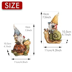 TERESA'S COLLECTIONS Garden Gnomes Statues Decoration for Yard Decor, Set of 2 Cute Gnomes Sitting on Snail& Turtle Garden for Outdoor Yard Patio Lawn Resin Ornaments Ideal Dad Gifts 7.5" TERESAS COLLECTIONS Garden Gnomes Statues Decoration for Yard Decor Set of 2 Cute Gnomes Sitting on Snail Turtle Garden for Outdoor Yard Patio Lawn Resin Ornaments Ideal Dad Gifts 75