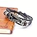 Retro Faux Leather Rock Punk Guitar Bracelet, Goth Adjustable Wristband With Stainless Clasp Rock Jewelry For Music Enthusiasts Accessory Heavy Metal Gifts For Men And Women (C-Red, Rock Leather Bracelets)