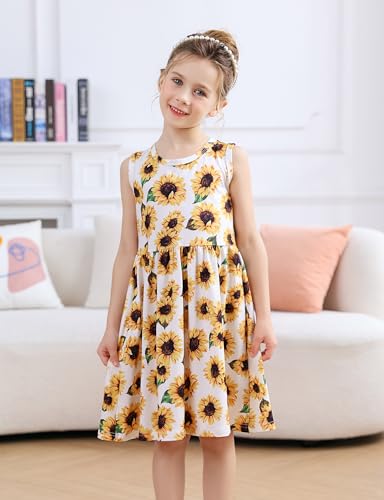 Toddler Girl Sleeveless Dresses and Long Sleeve Ruffle Cardigan 2 Piece Fall Outfits for 2-8T4