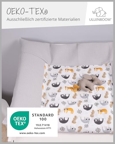 Ullenboom ® Rivestimento Per Fasciatoio 75X85 Cm Bradipo Grigio (Made In Eu) - Coprifasciatoio In Cotone Naturale, Coperta Per Il Fasciatoio, Motivo: Stelle, Pois - 2