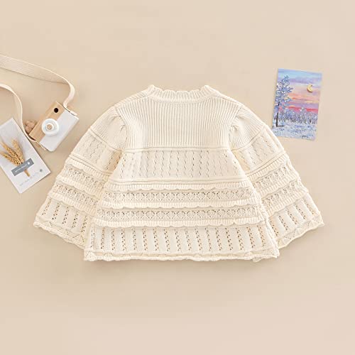 Beautooly Toddler Baby Girl Cute Crochet Knit Sweater Dress Autumn Winter Warm Outwear (Baby Sweater,18-24 Months) #TOP5