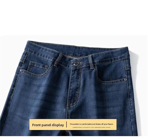 Men's Embroidered Jeans Slim Fit Straight Denim Pants Fashionable Casual Business Thin Trousers Clothing4