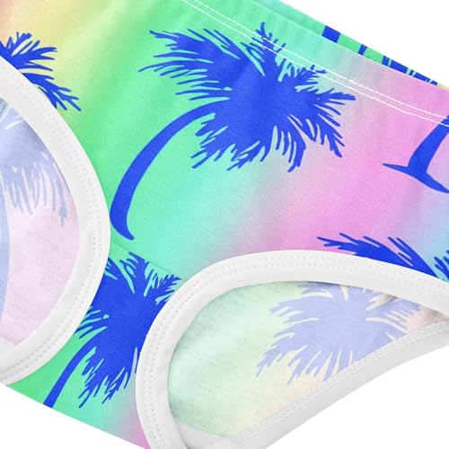 Girls Underwear Toddlers 2t Cotton Little Girl Panties Fun Kids Briefs Undies Palm Tree Pastel Rainbow Gradient4