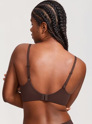 Image of DOBREVA Women's Push Up Wireless Bra Padded T Shirt Bras No Underwire Plunge Bralette