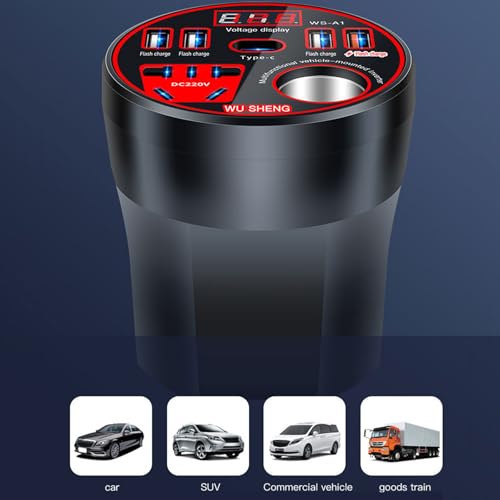 Inversor de corriente para tabletas y cargador de coche USB multifunción 5