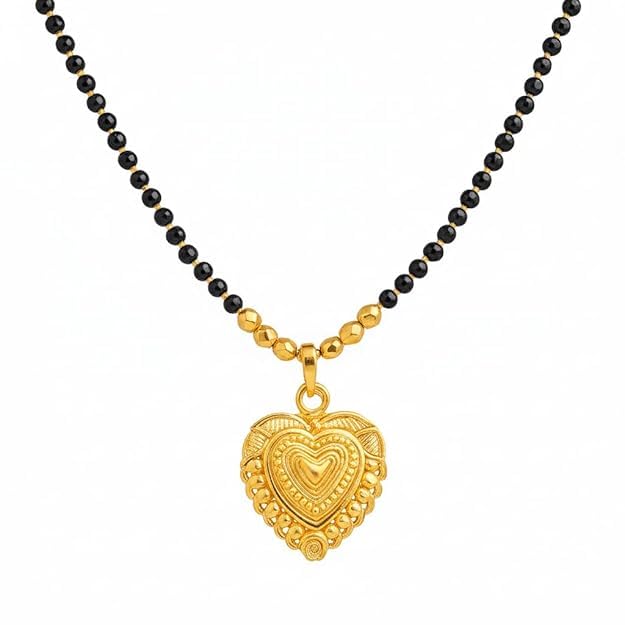 Gold Plated Mangalsutra Necklace for Women | Black Beads Chain with Triple Crystal Stone Pendant | Traditional & Modern Mangalsutra-image-13
