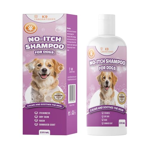 Champú antiprurito para perros con avena coloidal | Contra picazón, alergia, infecciones de la piel | Lavanda, Jojoba | Clínica probada | Sin parabenos | 235ml