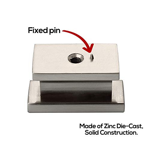 Alzassbg AL6061SN Brushed Satin Nickel, 1.46 Inch(37mm) Cabinet Hardware Rectangle Knobs for Cupboard and Drawer 10 Pack