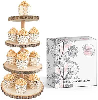 Southern Blessings Rustic Cupcake Stand - Rustic Cake Stand - Wedding Cake Stand - Rustic Wedding Decor - Wooden Cupcake Stand - Wood Cake Stand - Winnie The Pooh Baby Shower Decorations - Woodland