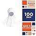 EZGOODZ Protective Hoods in Bulk. Pack of 100 Non-Sterile White Medium Microporous 60 GSM Hooded Caps. Disposable Hair, Beard, Shoulder Covers with Open Face. Waterproof MP Unisex Head Protection.