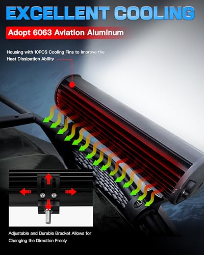 Ledkito 12 Inch Led Light Bar Kit With 16Awg Wiring Harness Triple Row Spot Flood Combo Led Off Road Driving Lights Bar Work Lights Pod For Trucks Utv Atv Tractor Golf Je-Ep thumb #7