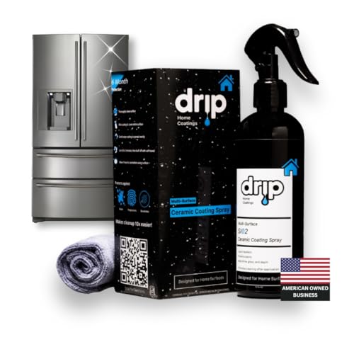 DRIP Home Ceramic Coating Spray Kit - Protect Kitchen & Bath - Stainless Steel - Adds Extreme Gloss and Shine to All Surfaces - Repels Grime and Liquids - Make Your Home Look New and Keep it New!